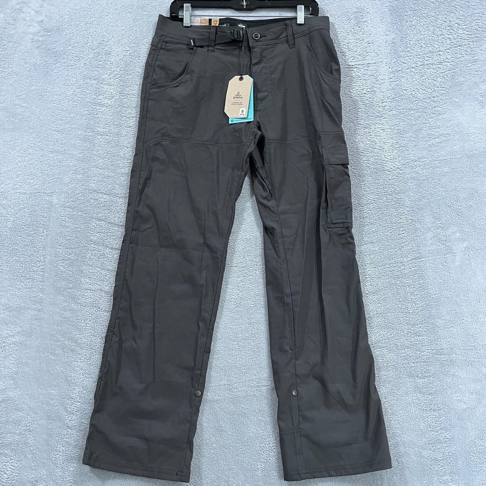 Prana Zion Pants II Relaxed Fit Straight Leg Dark Iron Men's 31x30 Grey Stretch